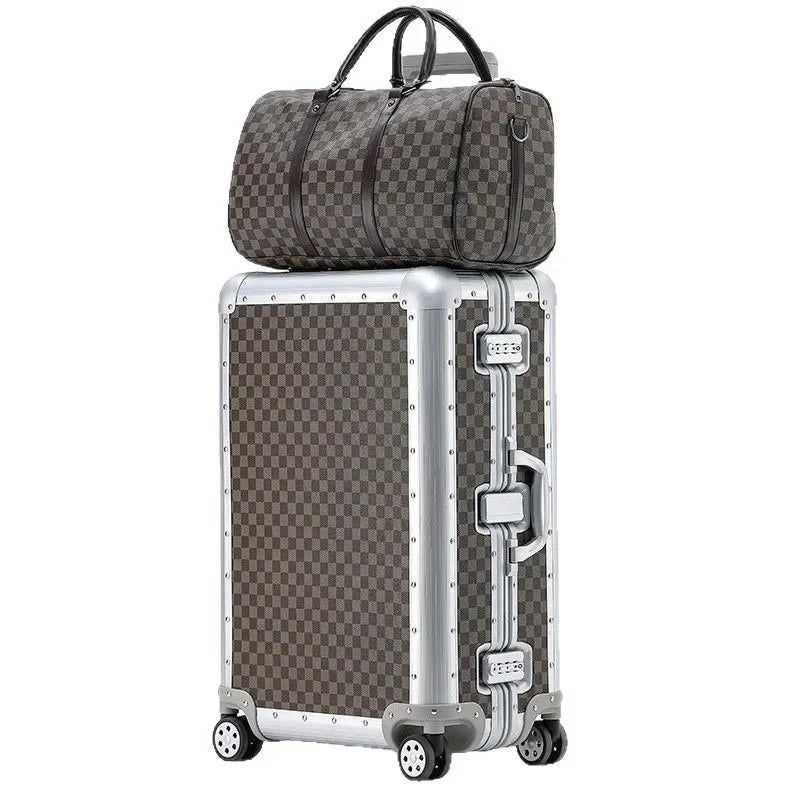 20"24"26 inch Travel Suitcase Trolley Case with wheels All Aluminum Magnesium Alloy Boarding Box Carry on Luggage Boarding Box