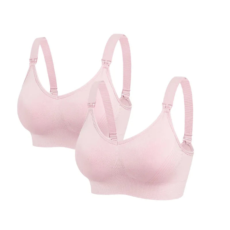 2pcs/Lot Maternity Wireless Front Open Nursing Bra Women's Breathable Seamless Breastfeeding Bras Pregnant  Mom Clothing