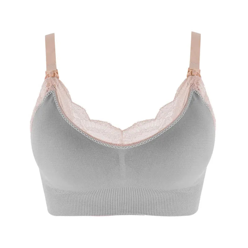 New Wireless Front Open Nursing Bra Soft Lace Breathable Seamless Maternity Breastfeeding Bras Maternal Support For Pregnant