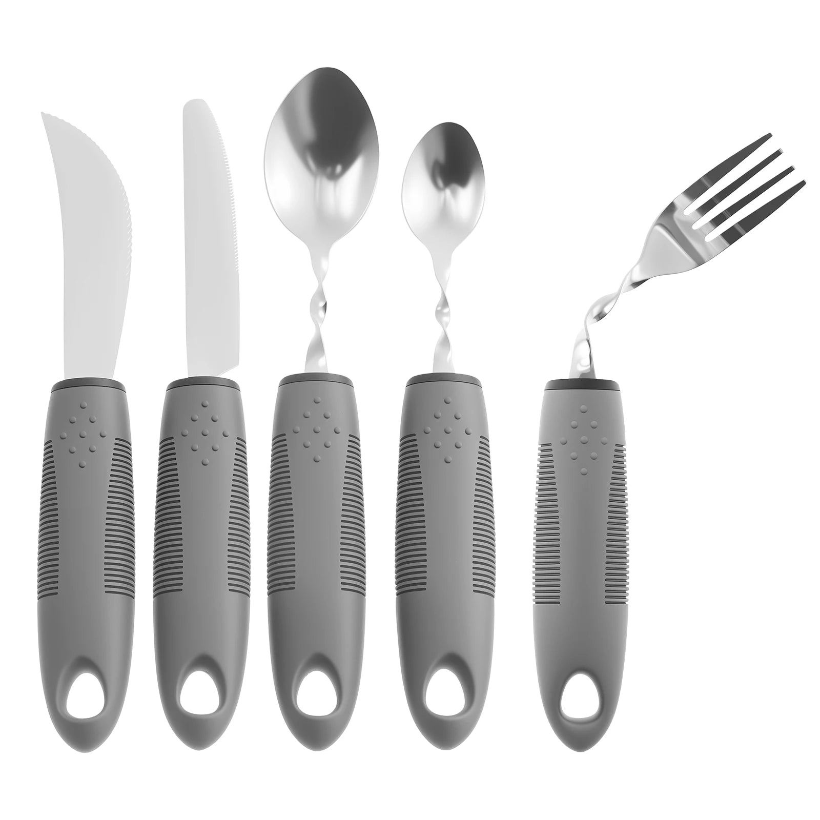Stainless Steel Adaptive Utensil Set Easy to Grip Cutlery Bendable Weighted Silverware  for Hand Tremors Elderly Disability