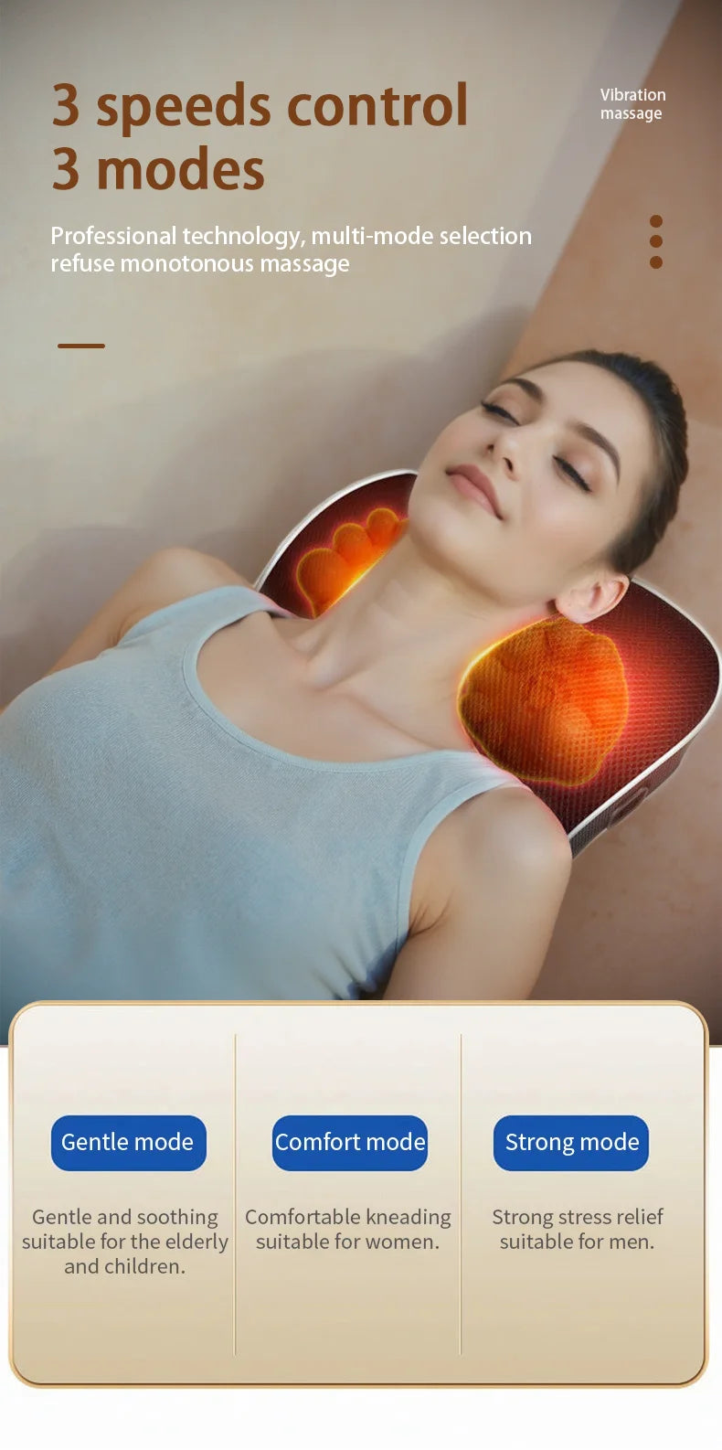 Electric Cervical Pillow For Neck Airbag Ttraction Shiatsu Head Body Back Waist Massager Car With Heating Vibrating Massage