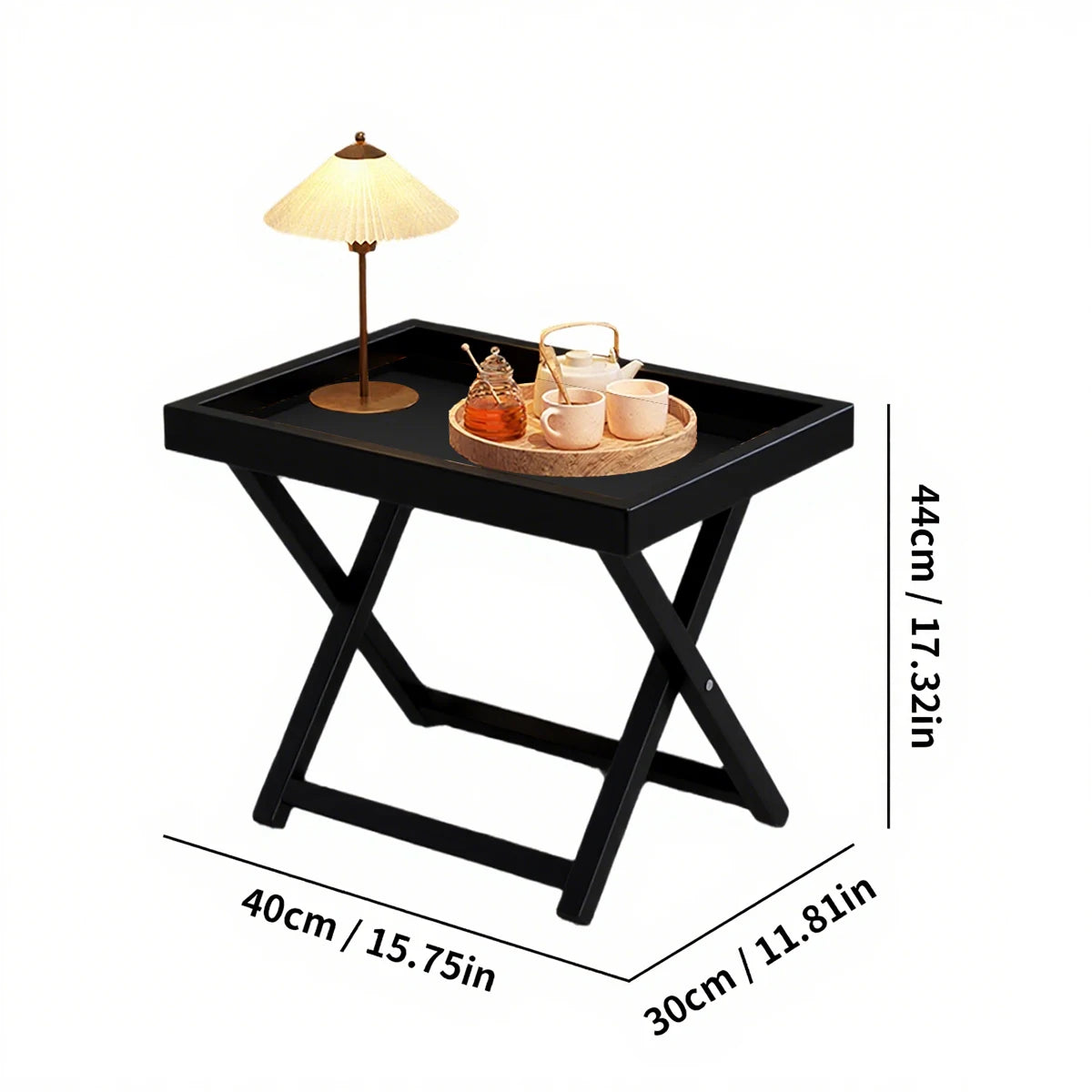 Bamboo Folding Side Table,Durable Tv Tray Bed Table,Small End Table For Living Room, Bedroom