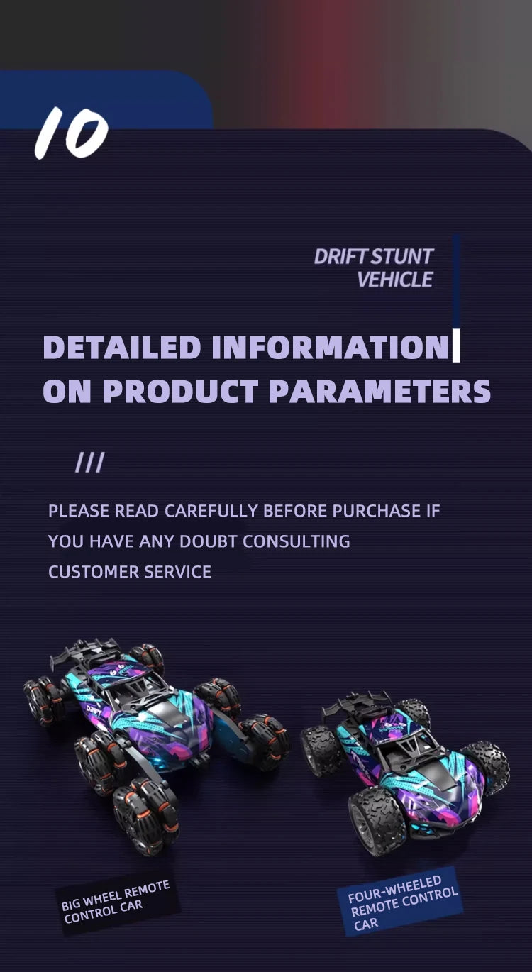 Children's Alloy Remote Control Car Morphing Six-Wheeled RC Off-Road Climbing Stunt Four-Wheel Drive Spray Drift Racing Car Toys