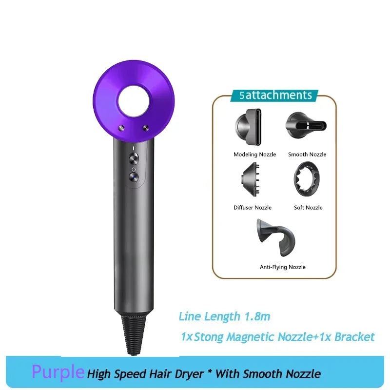 Professional Leafless Hair Dryer, High-Speed Negative Ion 110,000 Rpm, Professional Hair Care, 62M/S Wind, 1600W, Quick Drying