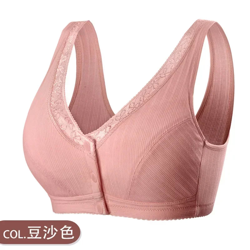 Comfortable Cotton Pregnant Women Underwear Maternity Nursing Bra Breastfeeding Bra Front-Close Bralette Intimate Clothes Plus