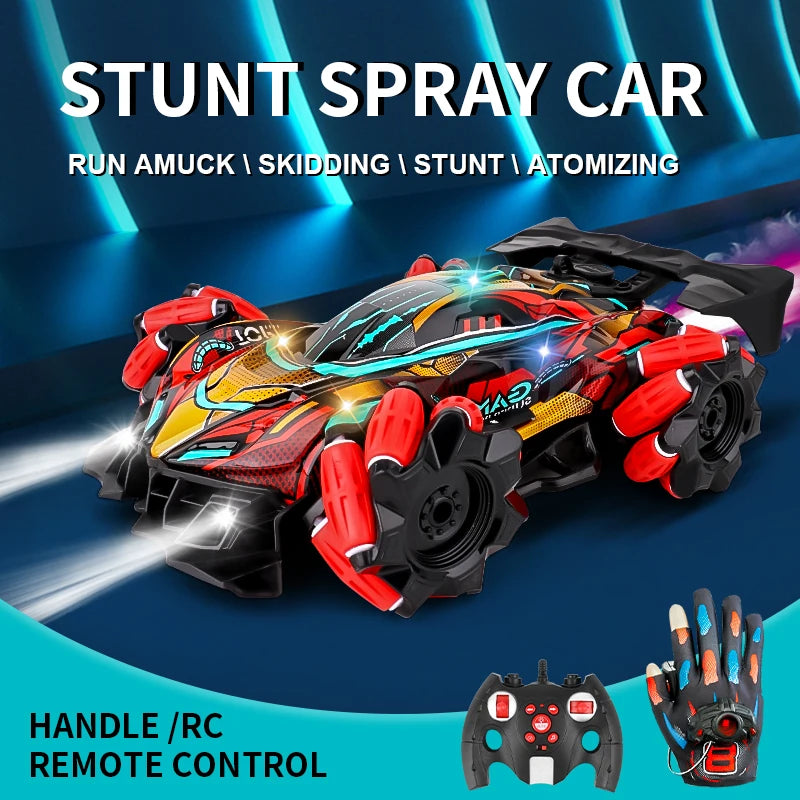 NEW F1 Drift RC Car with LED Light Wheel Music 2.4G Glove Gesture Wireless Remote Control Electrospray Stunt Car  4WD Toys