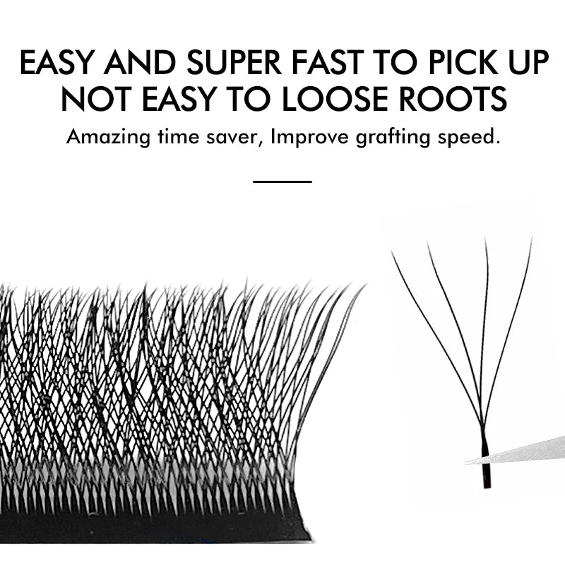 NATUHANA W-Shaped 4D 5D Volume Eyelash Extensions Premade Volume Fans W Shape Lashes Natural Soft False Eyelashes for Makeup