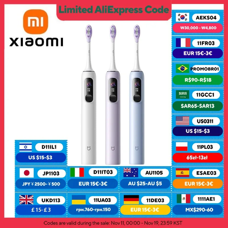 XIAOMI MIJIA Oscillation Electric Toothbrush Pro,Smart 4 Modes,IPX8 Waterproof Sonic Vibration Toothbrushes,180-day Battery Life