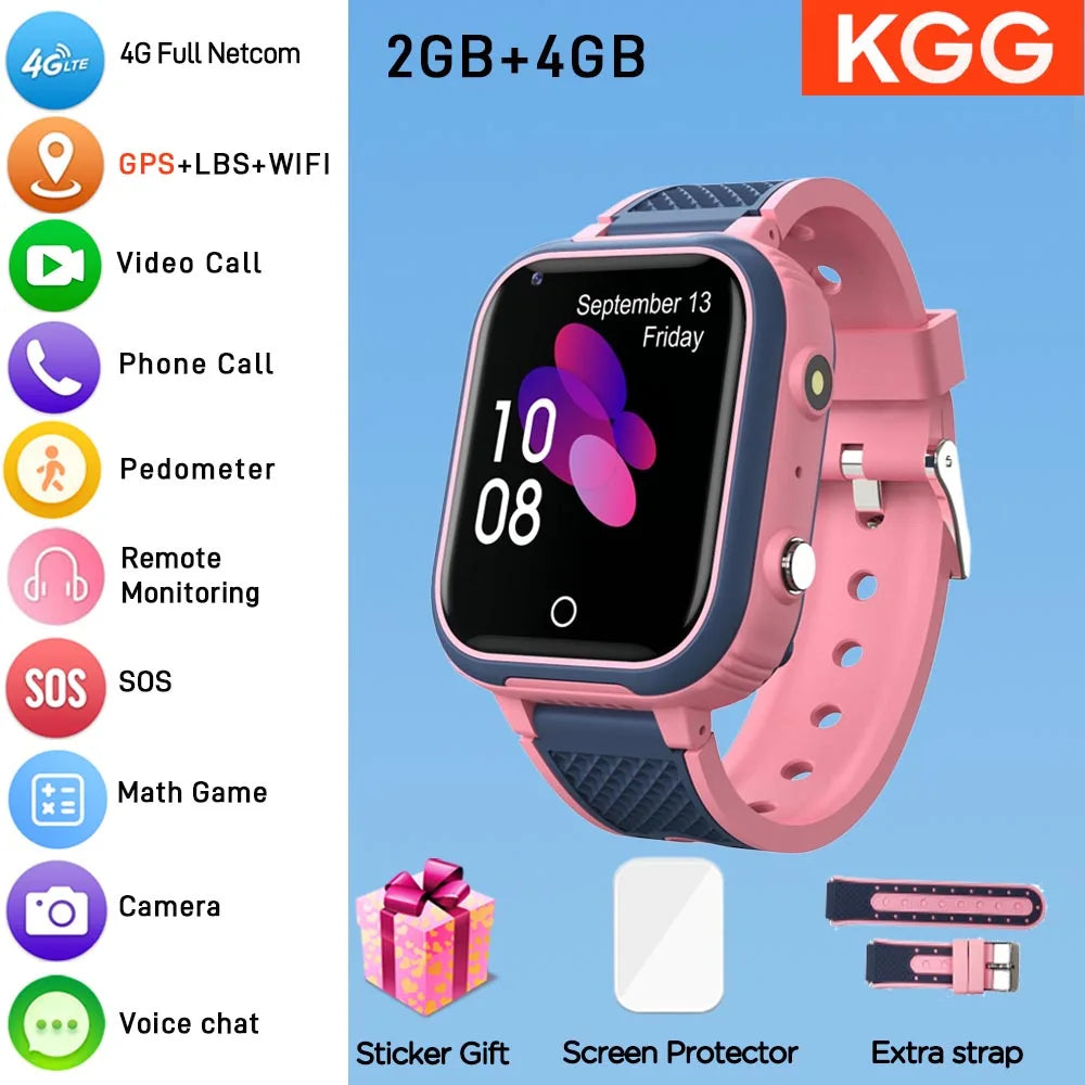 Kids 4G Smart Watch LT21 4GB GPS WIFI Video Call IP67 Waterproof Child Smartwatch Camera Monitor Tracker Location Phone Watch
