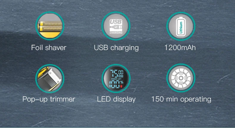 VGR Shaver Professional Beard Trimmer Electric Razor Portable Shaving Machine Reciprocating Hair Trimmer Shaver for Men V-332