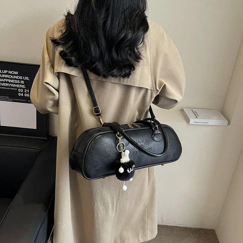 Pu Solid Sewing Zipper Shoulder Bags Soft Baguette Type 2024 High Quality Bags for Women Large Capacity Women's Handbags