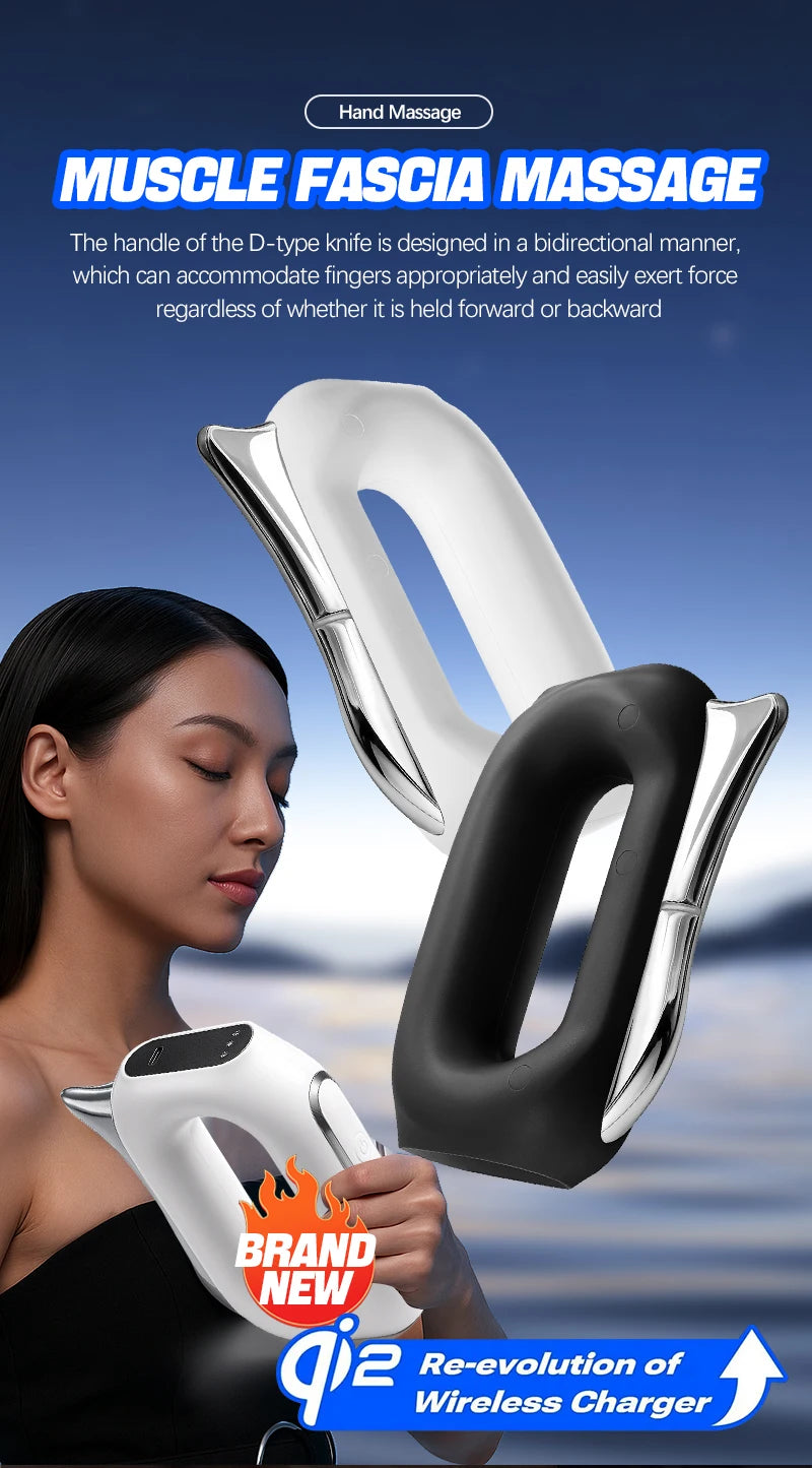 Electric Fascia Massager EMSMicro Current Vibration Deep Tissue Compression Muscle Relaxation Body Lifting Scraper Massage Knife