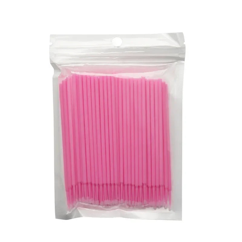 100PCS  For Eyelash Extension Tools Disposable MicroBrush Eyelashes Extension Individual Lash Removing Swab Micro Brush