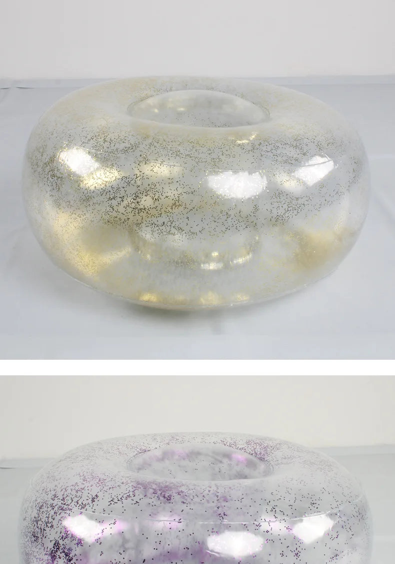 K-STAR Spot Inflatable Home Lazy Sofa Transparent Sequin Lounge Chair Portable PVC Inflatable Sofa Outdoor Portable New Hot 2024