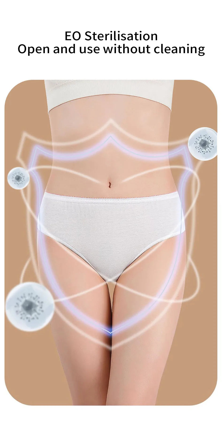 5 Pcs/Pack Convenient Travel Underwear Women Disposable Cotton Panties for Pregnant Postpartum Moms Quick Trips Daily Disposal