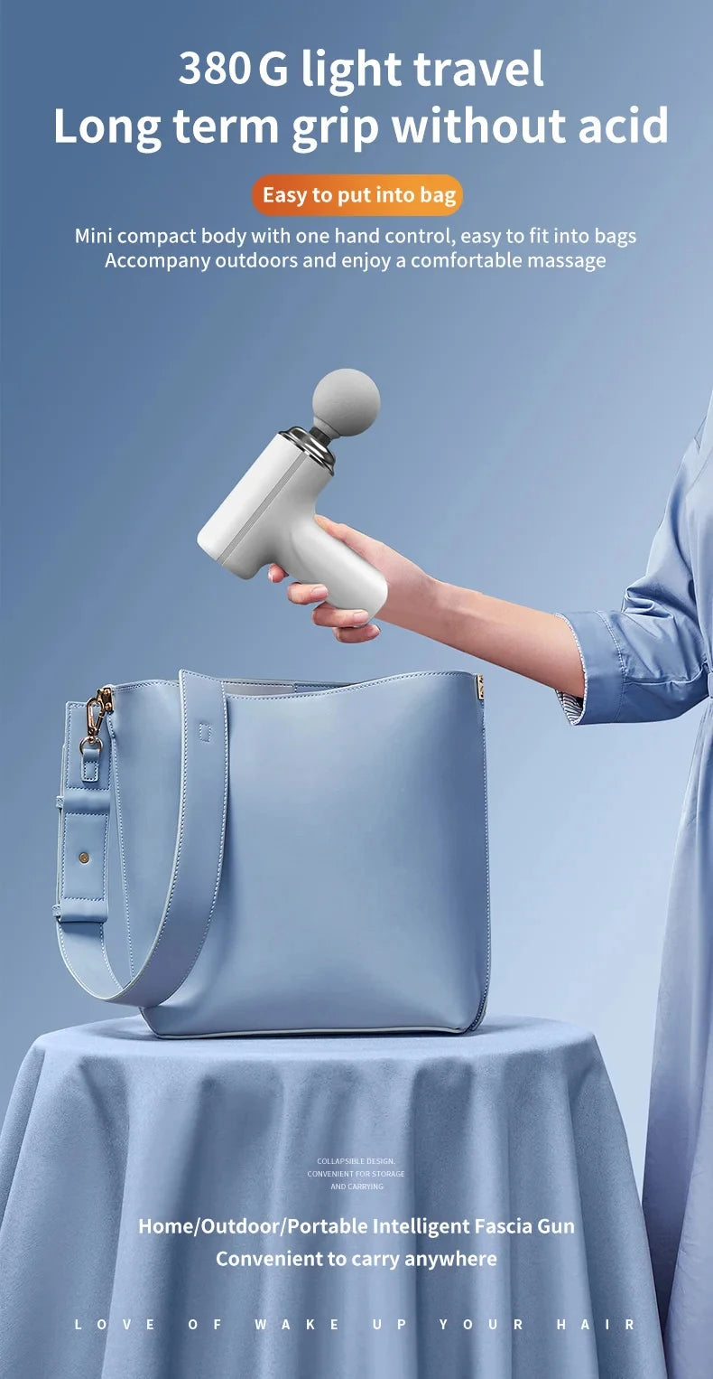 Portable AI Fascial Massage Gun Electric Percussion Massager Body Relaxation With 4 Replaceable Massage Head LED Night Light