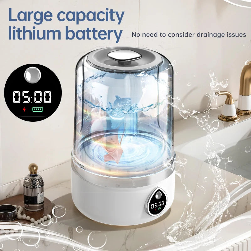 F1 portable mini washing machine with USB charging, silent and fully automatic washing machine, a must-have for dormitory travel