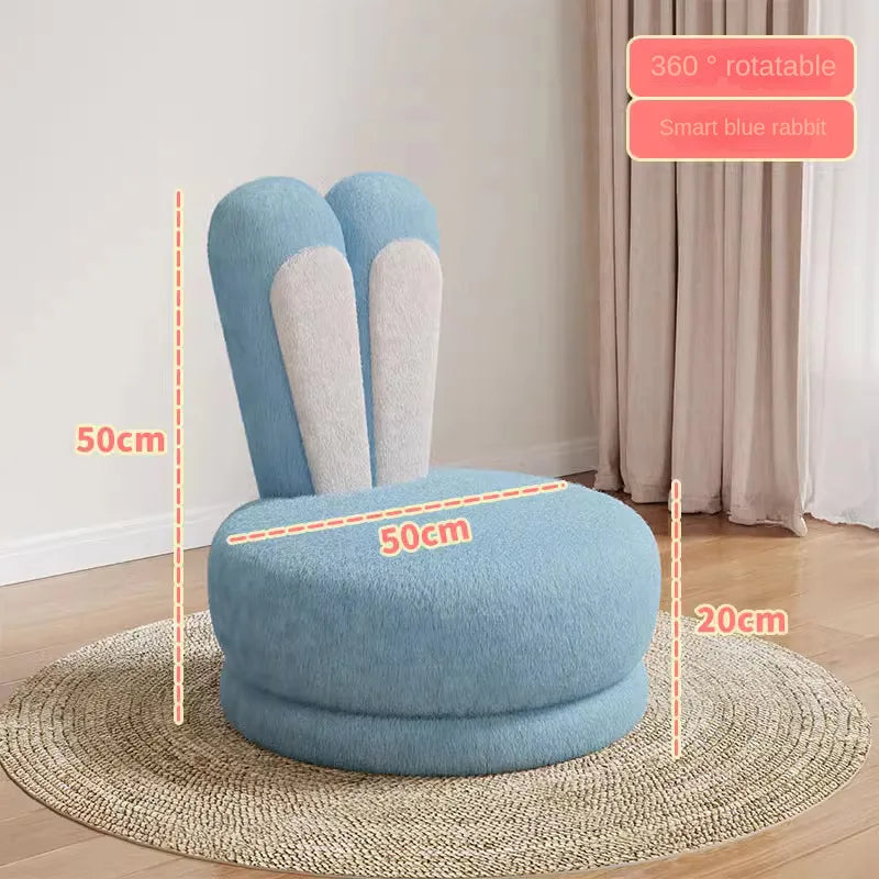 Children's Sofa Lazy Sofa Cute Chair for Living Room Rotating Cartoon Rabbit Ears Chair Leisure Reading Chair Chair with Back
