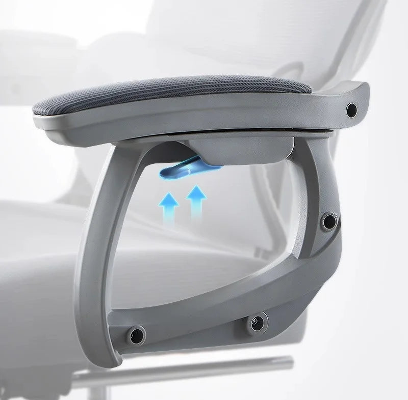 Ergonomic Office Chair Liftable Mesh Computer Chair with 4D Lumbar Support Home Office Swivel Chair with Latex Seat Cushion