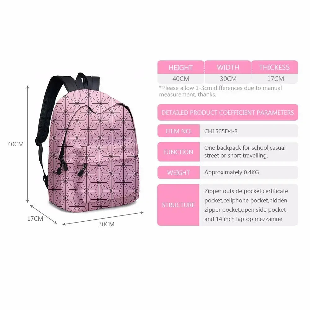 Demon Slayer Nezuko Backpacks 2pcs Girls School Bags Kimetsu No Yaiba Kids Anime Bagpacks Female Male Bookbag Gifts