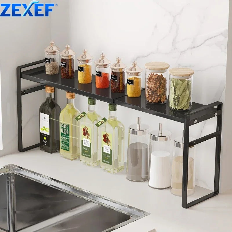 ZEXEF Retractable Accessories for Kitchen Cabinet Organizer Furniture With Shelf Space Bathroom Storage Rack Home Pantry Spice