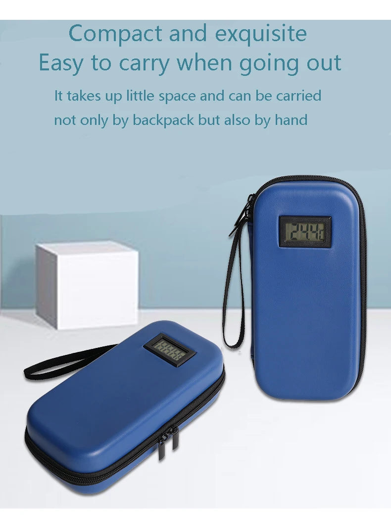 Insulin Cooler Travel Case TSA Approved Portable Medication Organizer with Thermometer and Ice Pack Insulated Diabetic Cooler