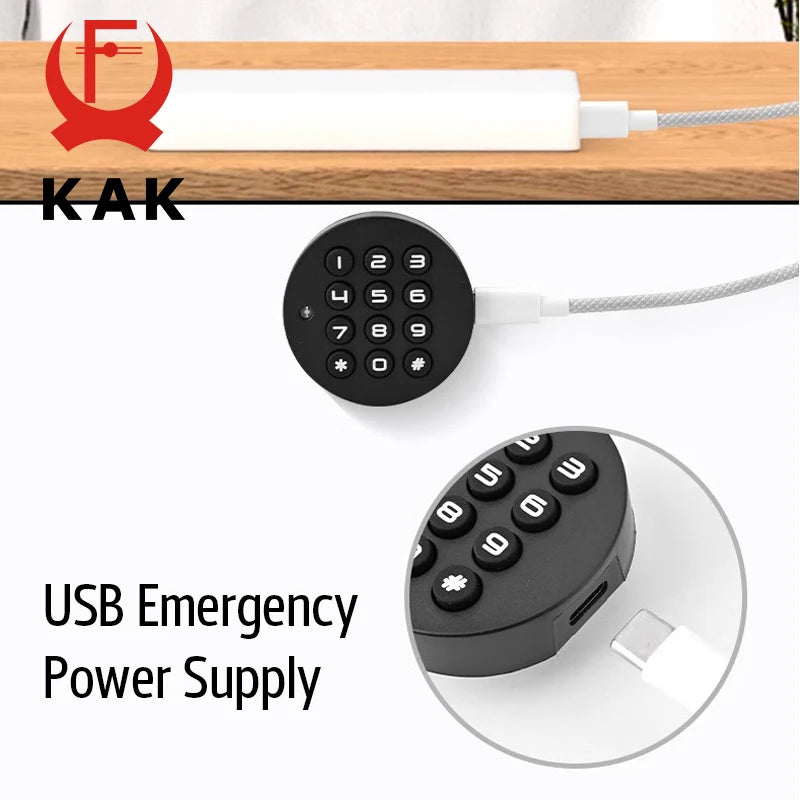 KAK Security Cabinet Password Locks Keyless Door Lock Drawer Combination Code Lock for Gym Locker Lock Electronic Furniture Lock