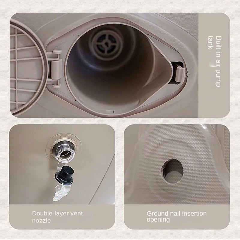 Mountaineering Camping Automatic Inflatable Sofa, Outdoor Sports Folding Portable Lazy Inflatable Chair,Built-In Inflatable Pump