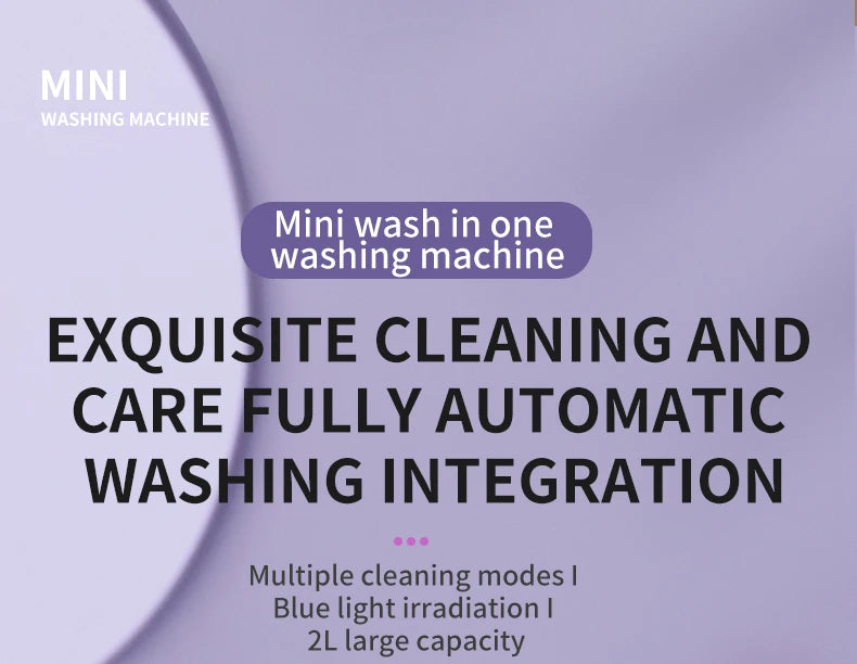 2L Wireless Mini Charging Wash in One Washing Machine Suitable for underwear, socks, pet clothes