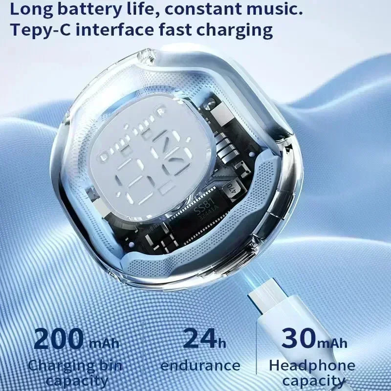 HK6TWS Bluetooth Wireless Earphones LED Power Display Stereo Sound Digital Audio No-Noise Technology for PHONE