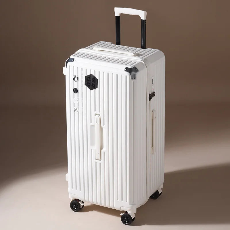 Oversized capacity suitcase student pull rod box 28 "brake wheel luggage men's women's password zipper style travel box 32