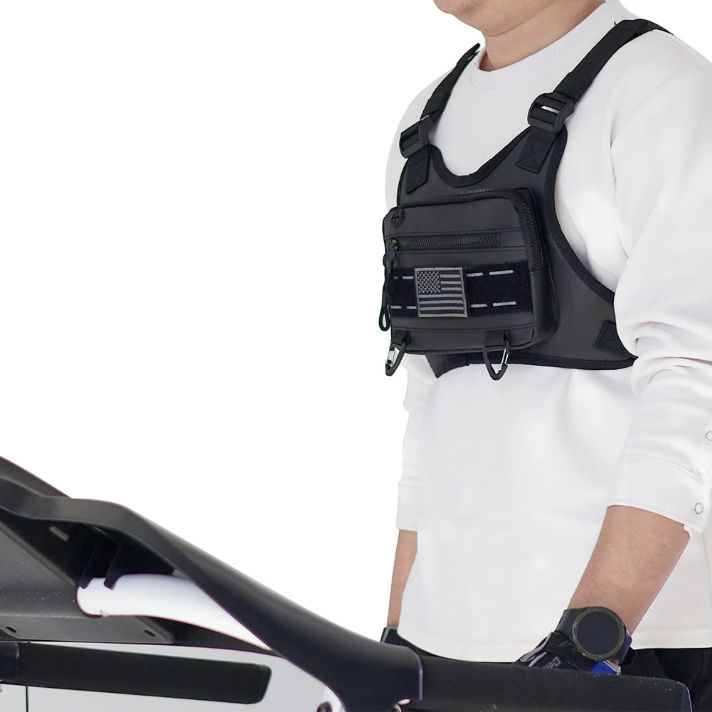 Sports Chest Bag Lightweight Front Chest Pack Running Vest Bag With Pocket Phone Holder Large Capacity Waterproof Tactical Vest