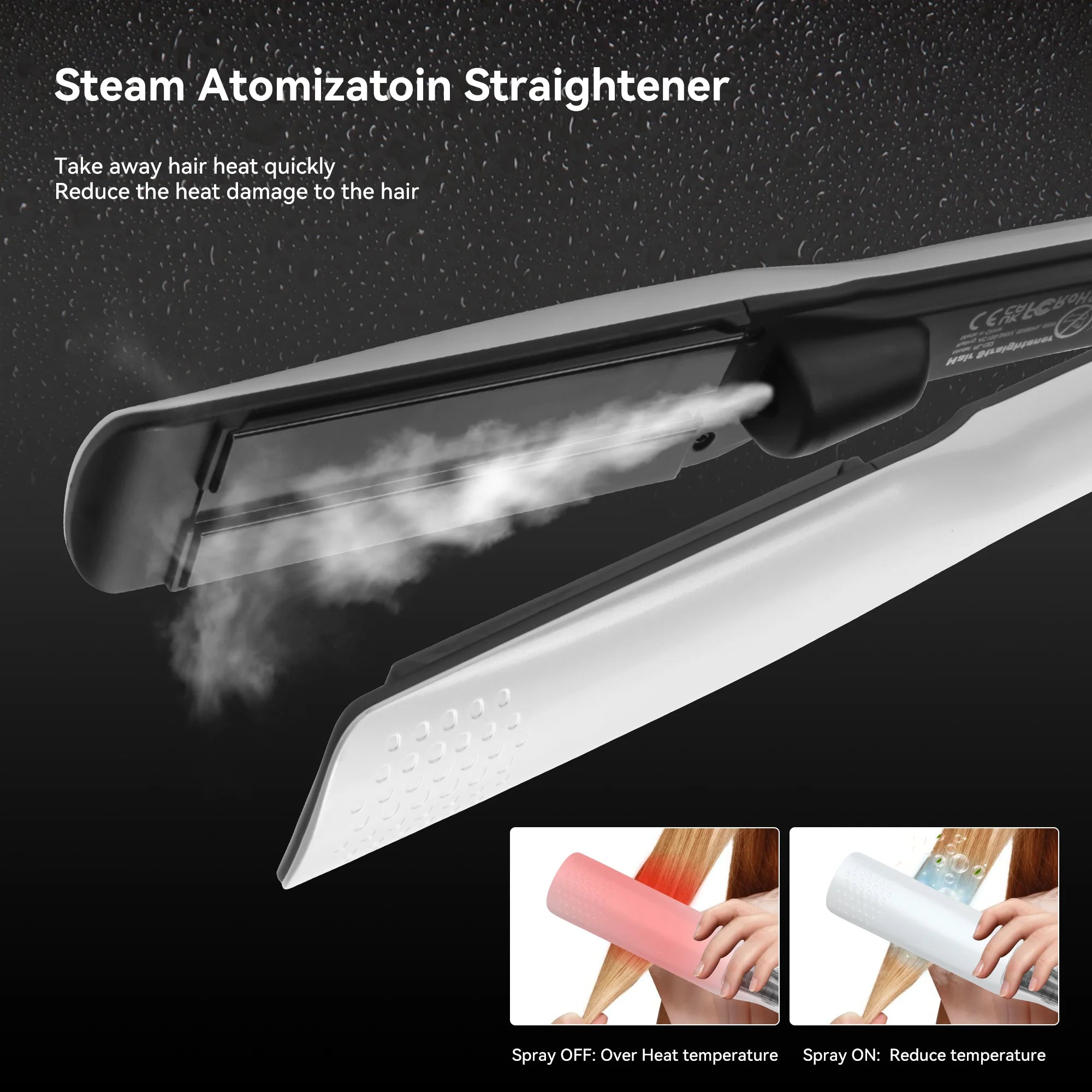 Steam Hair Straightener Professional Salon Nano Titanium Ceramic Steam Flat Iron Hair Straightening Irons for Smooth