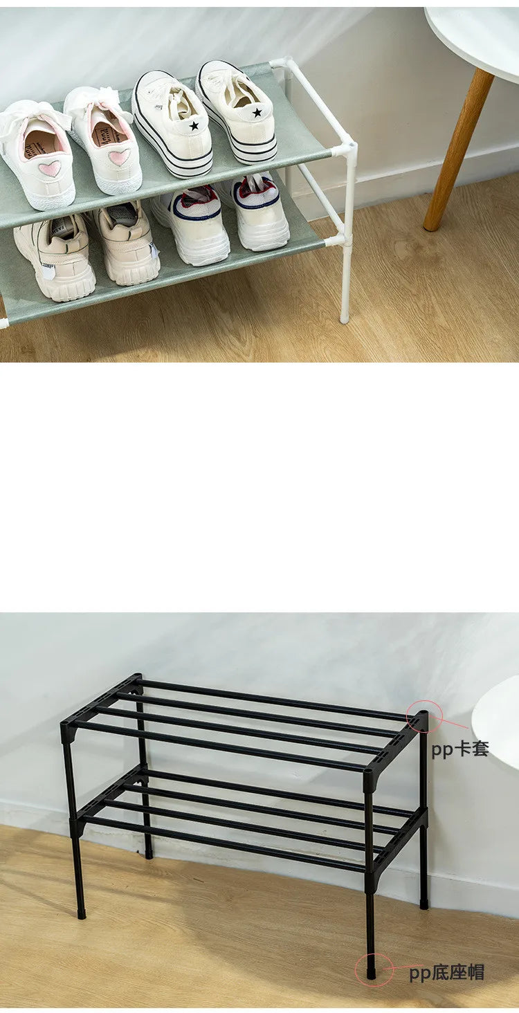 2 Layers Household Dustproof Shoe Cabinet Thickened Durable Living Room Slippers Boots Shoes Storage Rack Simple Assembly