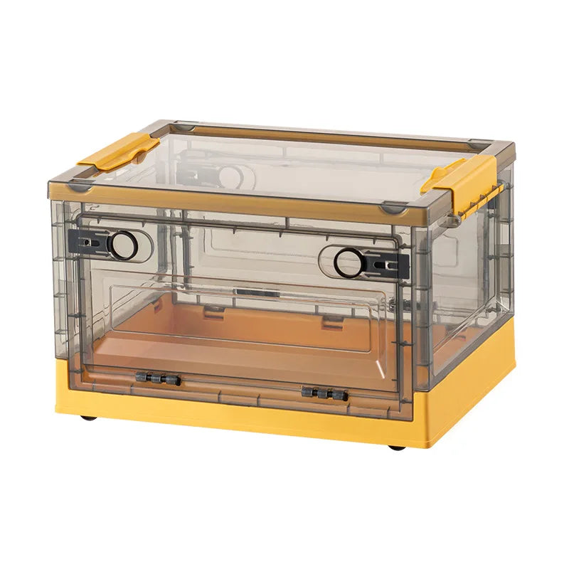 1pc Foldable Storage Trunk Open Storage Box Transparent Storage Box Home Wardrobe Clothes Organizer Large Capacity Clear Plastic