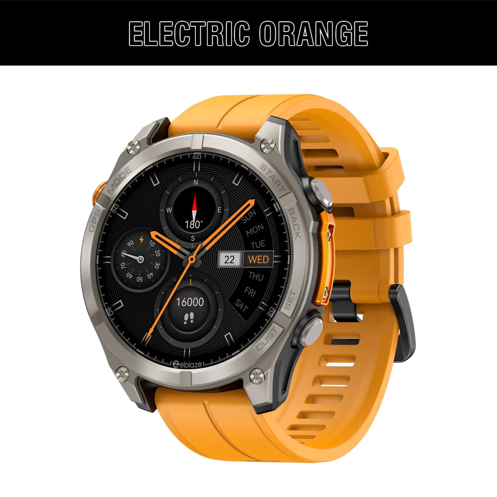 NEW Zeblaze Stratos 4 GPS Smart Watch 1.43 AMOLED Display Built-in Compass Barometric Altimeter Flashlight Voice Call Smartwatch