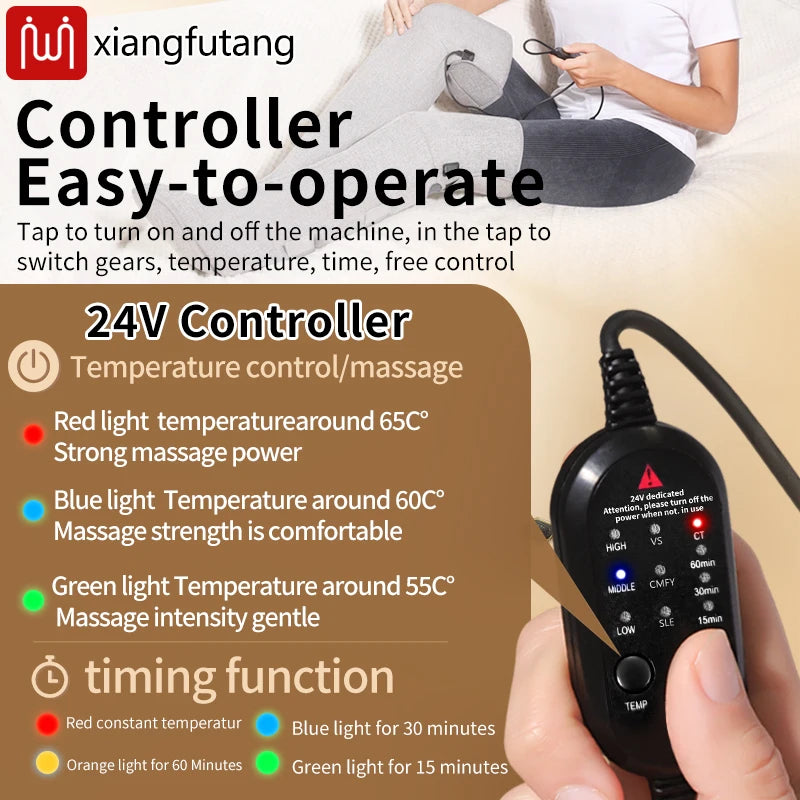 Red Light Therapy Heating Leg & Foot Wrap Electric Heating Knee Brace - Relieve Cold Leg Arthritis Pain with 3-Zone Heat Warm