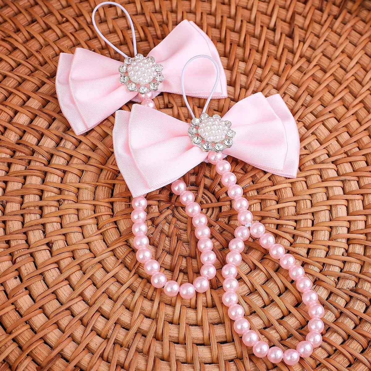 Ylsteed Newborn Girl Butterfly Knot Pearl Barefoot Sandals Infant Photography Accessories Baby Girl's Photography Props Shoes