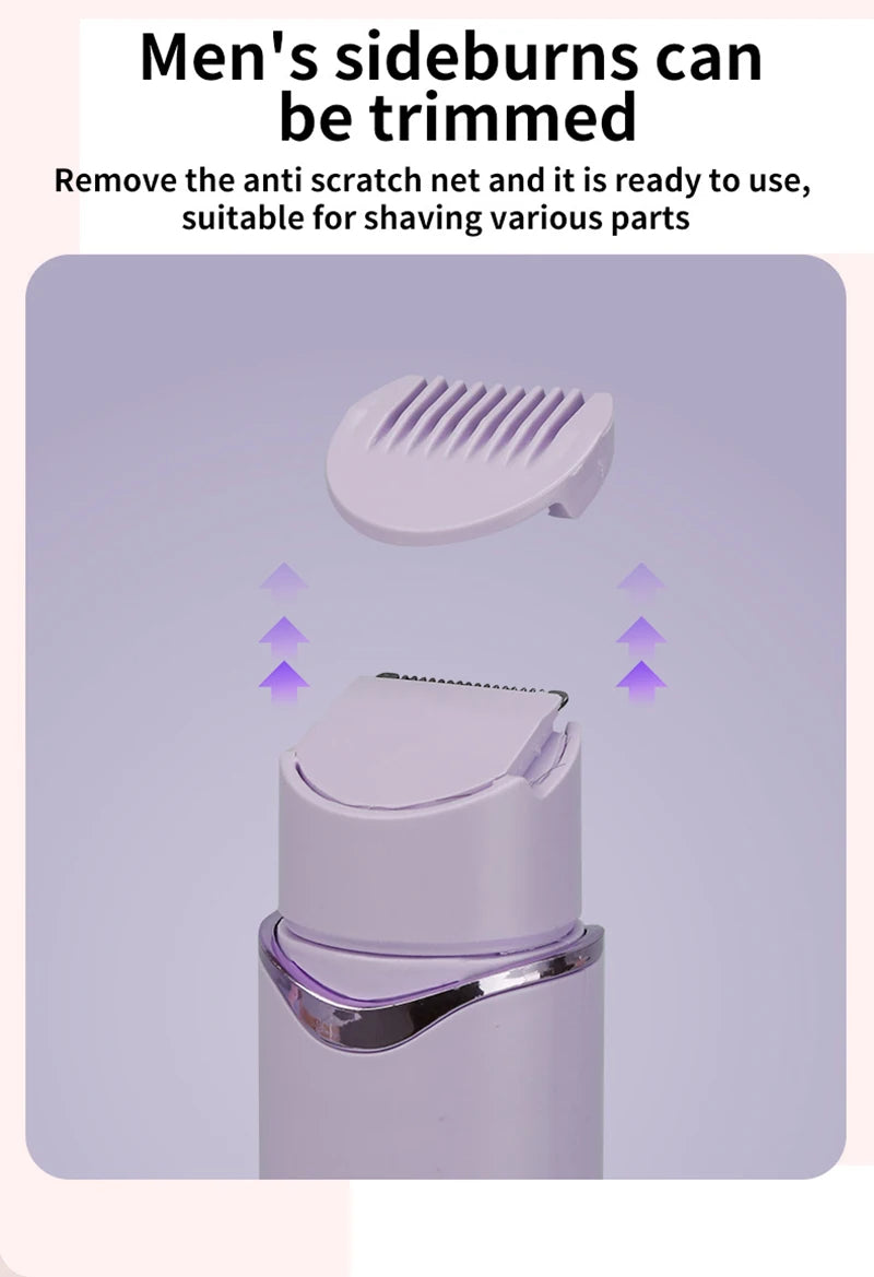 2 IN 1 Lady Electric Shaver Double Head Dual Purpose  Electric Razor & Hair Trimmer For Female Underarm Leg Bikini Hair Remover