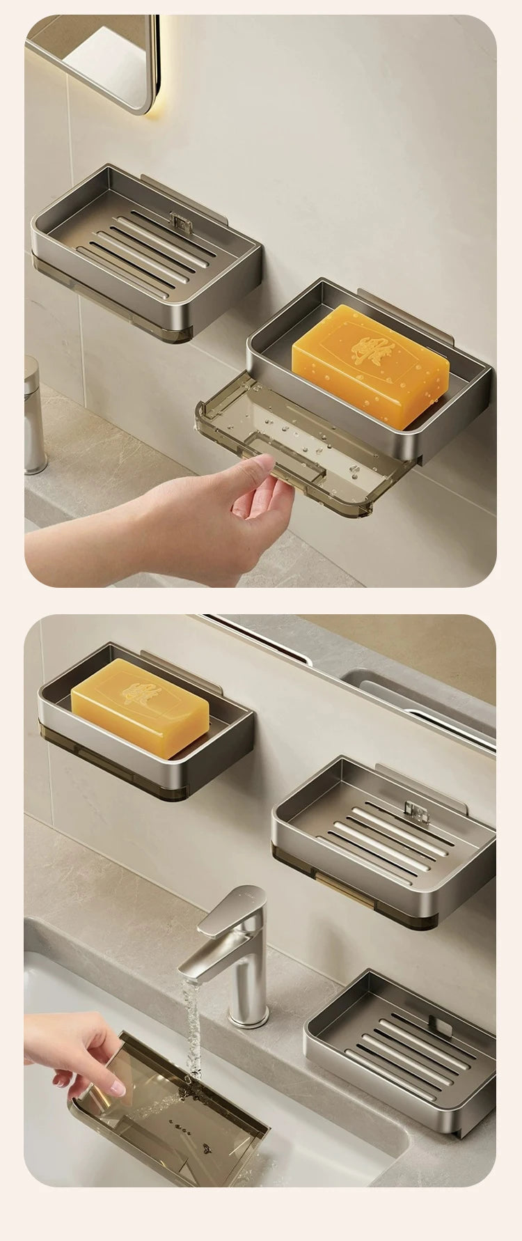 Metal Iron Soap Holder Without Drilling Bathroom Soap Dish With Drain Water Wall Soap Dish Organizer Bathroom Accessories