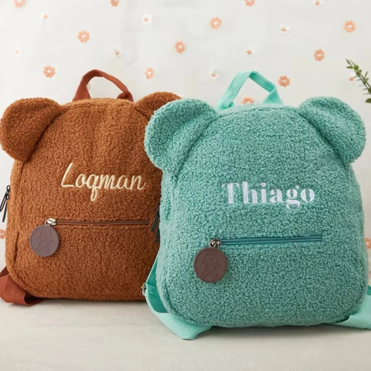 Personalized Custom name Embroidered Newborn letter Nursery Baby Bear backpack Cute cartoon Bag Gifts  Boy Girl children