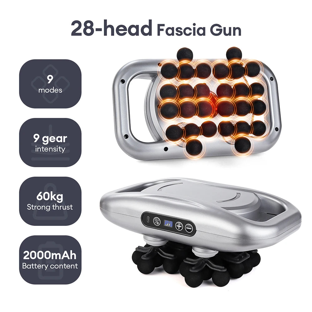 48-Heads Body Massage Gun High-Frequency Vibration Fascia Gun Back Waist Thigh Massager Neck Shoulder Massager Muscle masajeador