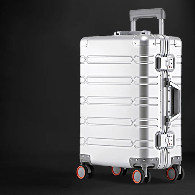 High Quality Senior Travel Luggage 100% Aluminum-magnesium Alloy Material  20/24/26/28 Size Spinner Brand Travel Suitcase
