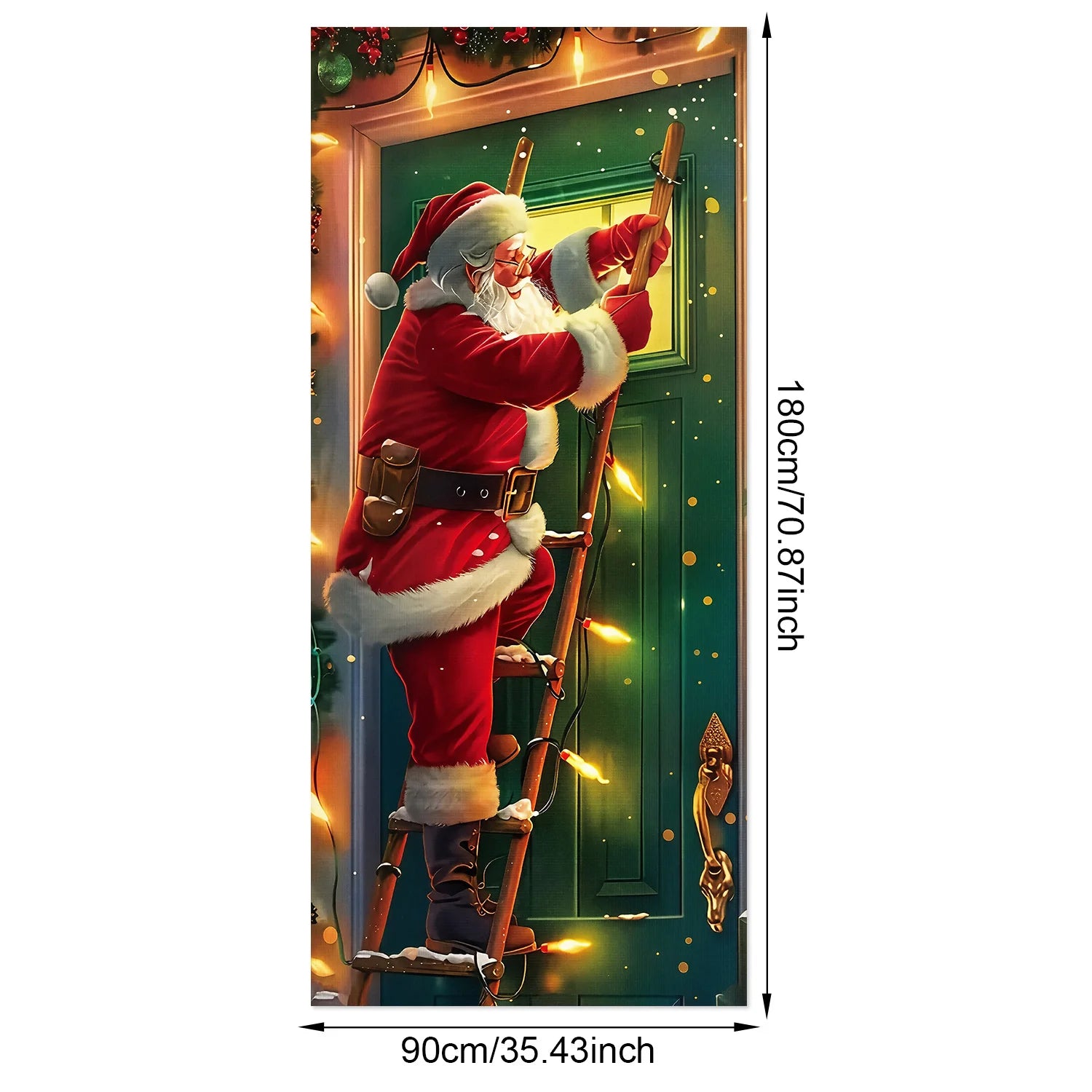 1pcs 2D Christmas Theme Door Cover Banner 2026 New Year Living room Decor Xmas Navidad Santa Snowman animals decor Favor Gift