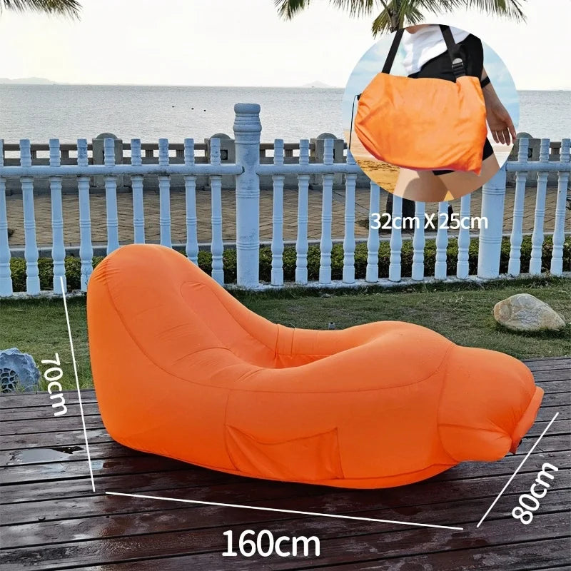 New Inflatable Lounge Chair, Outdoor Inflatable Sofa, Inflatable Hammock, Suitable for Camping, Beach, Tanning, Etc