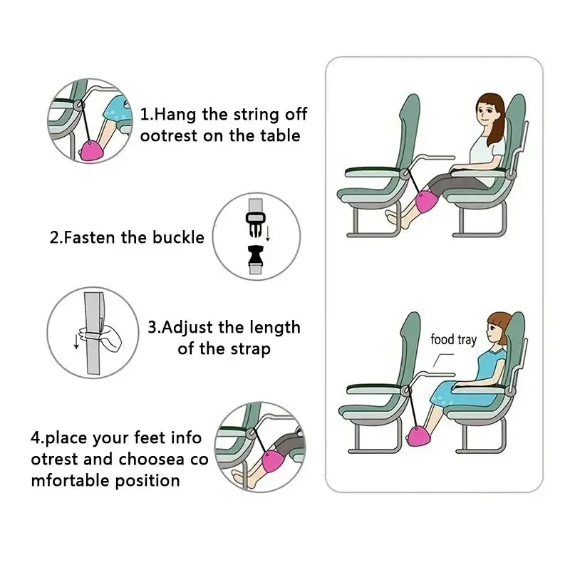 2025 New Airplane Footrest With Adjustable Strap, Portable Hammock Leg Rest, Perfect Travel Accessories
