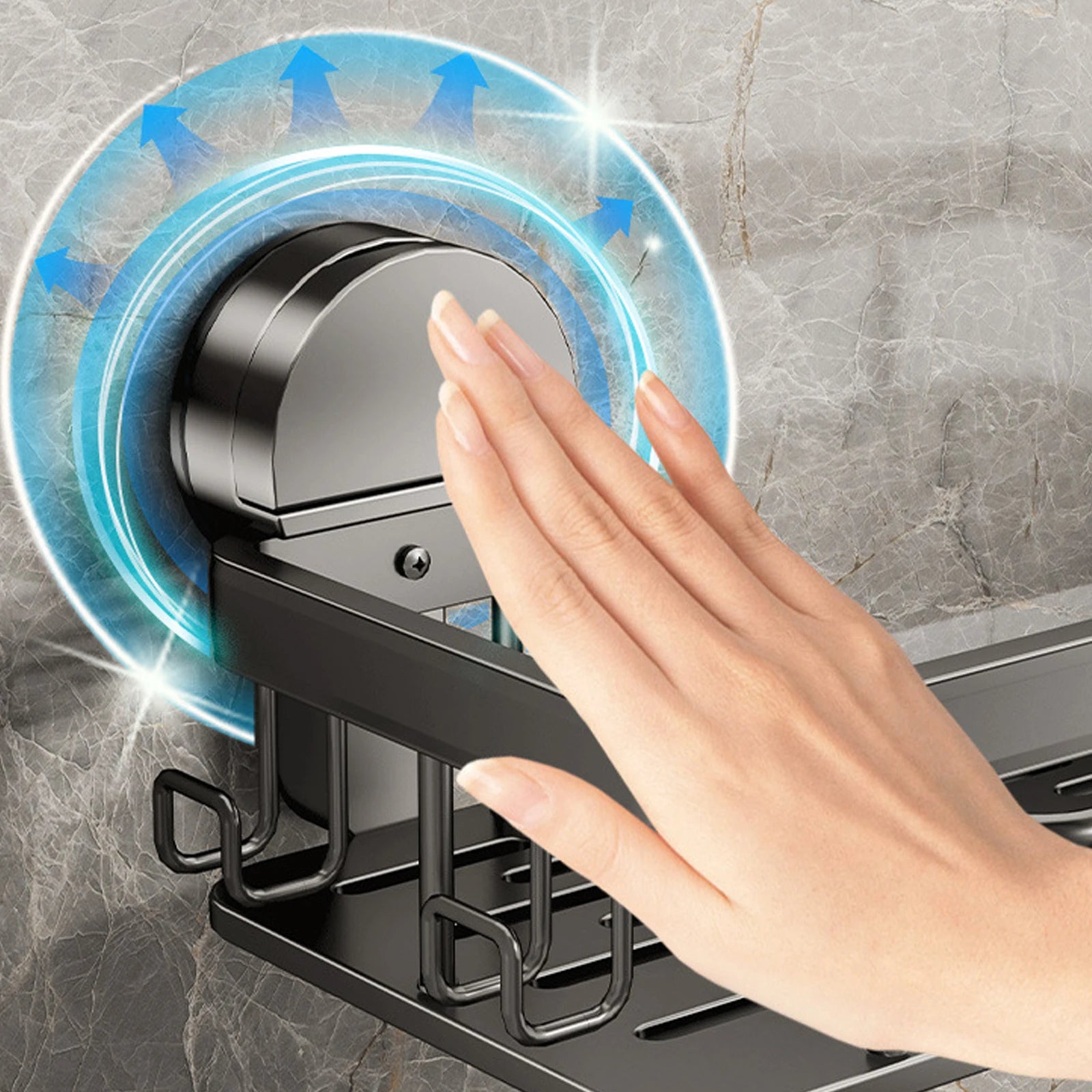 Bathroom Suction Cup Storage Rack Without Drilling Kitchen Toilet Shower Room Shampoo Holder Wall Mount Organizer Bathroom Shelf