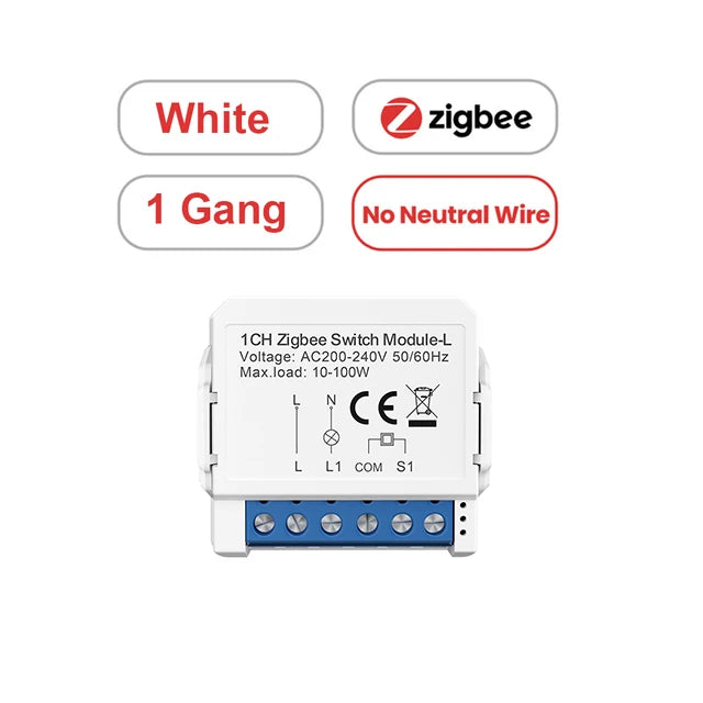 AVATTO Tuya WiFi Zigbee Smart Light Switch Module，Neutral Wire/No Neutral Wire Control DIY Breaker Work For Alexa, Google Home