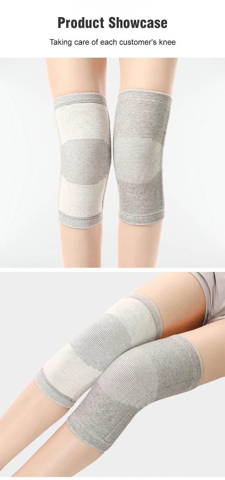 Bamboo charcoal knee pads Breathable knee pads Two-side elastic breathable warmth cold health care knee protection old cold legs