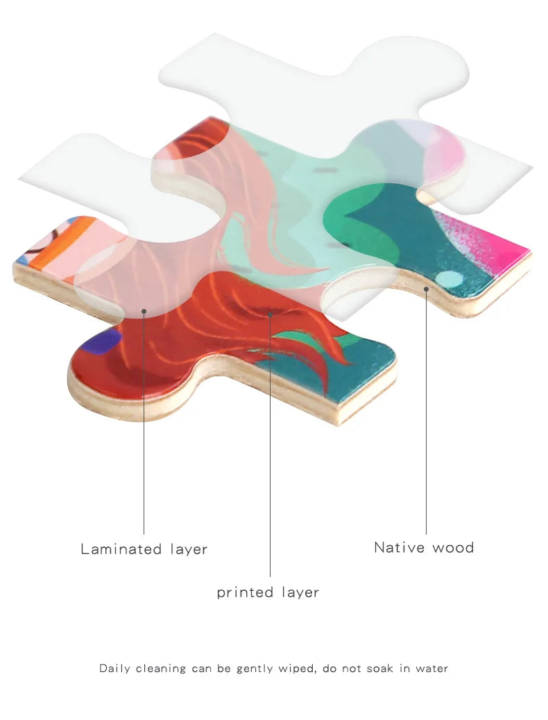 Clearance_60PCS Wooden Jigsaw Color 3D Puzzle Cartoon Characters Animal Early Educational Learning Logical Thinking Focus Puzzle